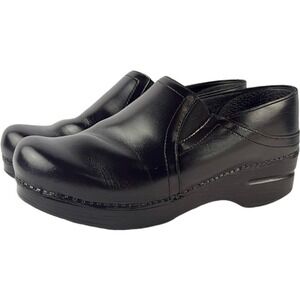 Dansko Pro XP 2.0 Black Leather Clogs Professional Slip On Shoes Size 39/ W8.5